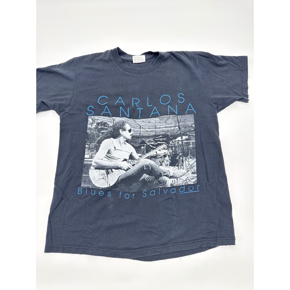Vintage 1990 Carlos Santana Blues for Salvador T-Shirt Hanes Large Made in USA